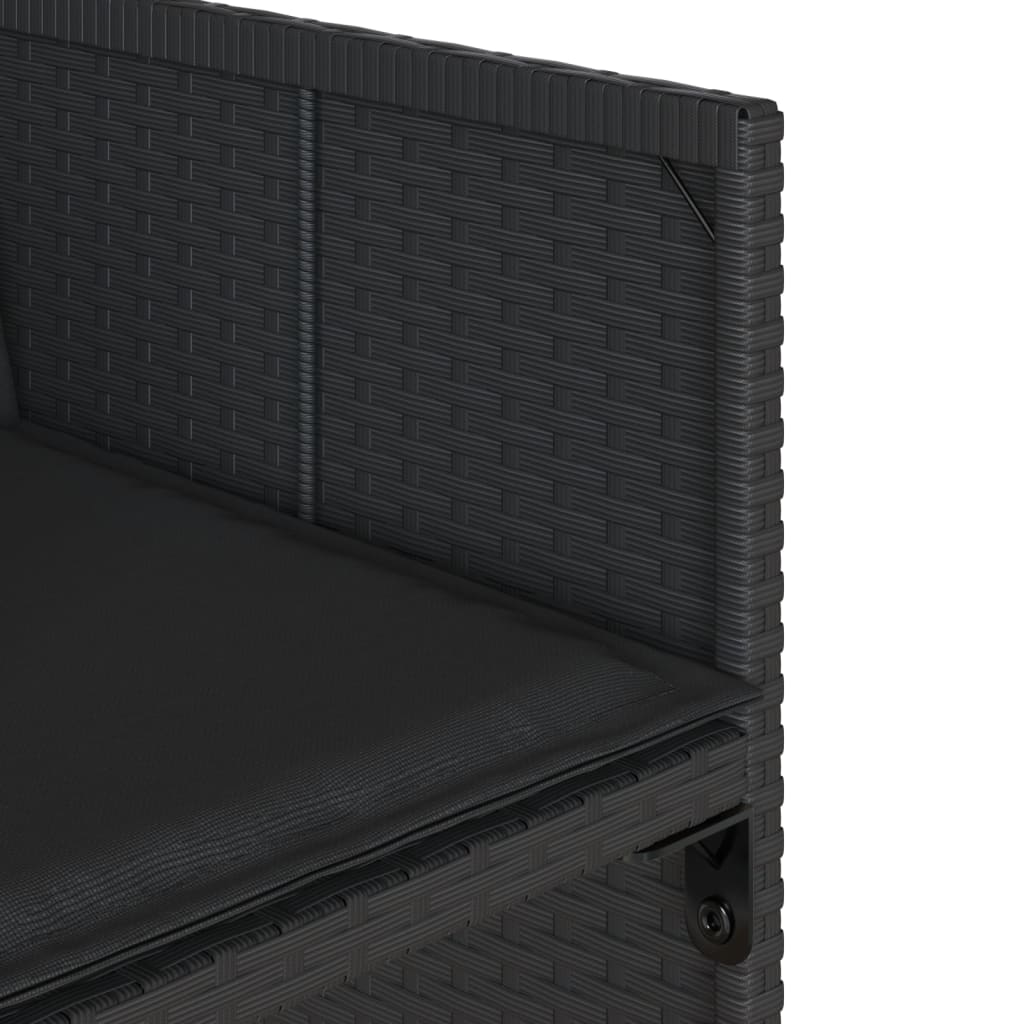 vidaXL Σετ Τραπεζαρίας Κήπου 17 τεμ Μαύρο από Συνθ. Ρατάν με Μαξιλάρια