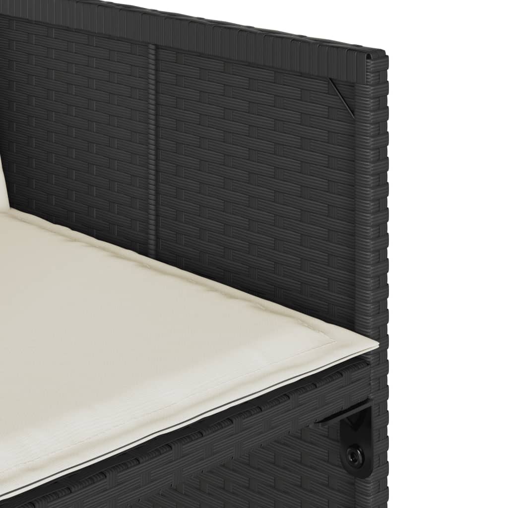 vidaXL Σετ Τραπεζαρίας Κήπου 17 τεμ Μαύρο από Συνθ. Ρατάν με Μαξιλάρια