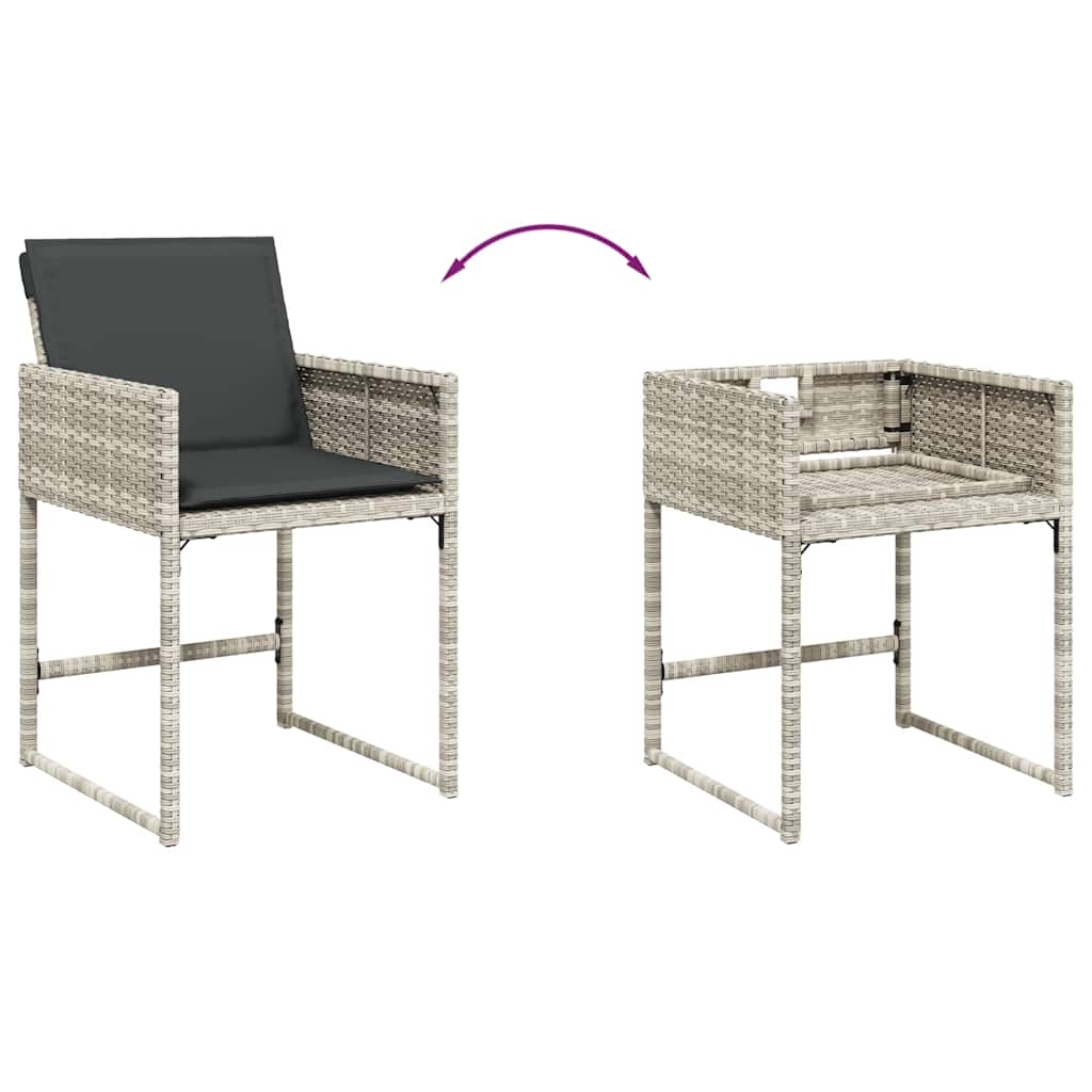 vidaXL Σετ Τραπεζαρίας Κήπου 11 τεμ. Αν. Γκρι Συνθ. Ρατάν με Μαξιλάρια