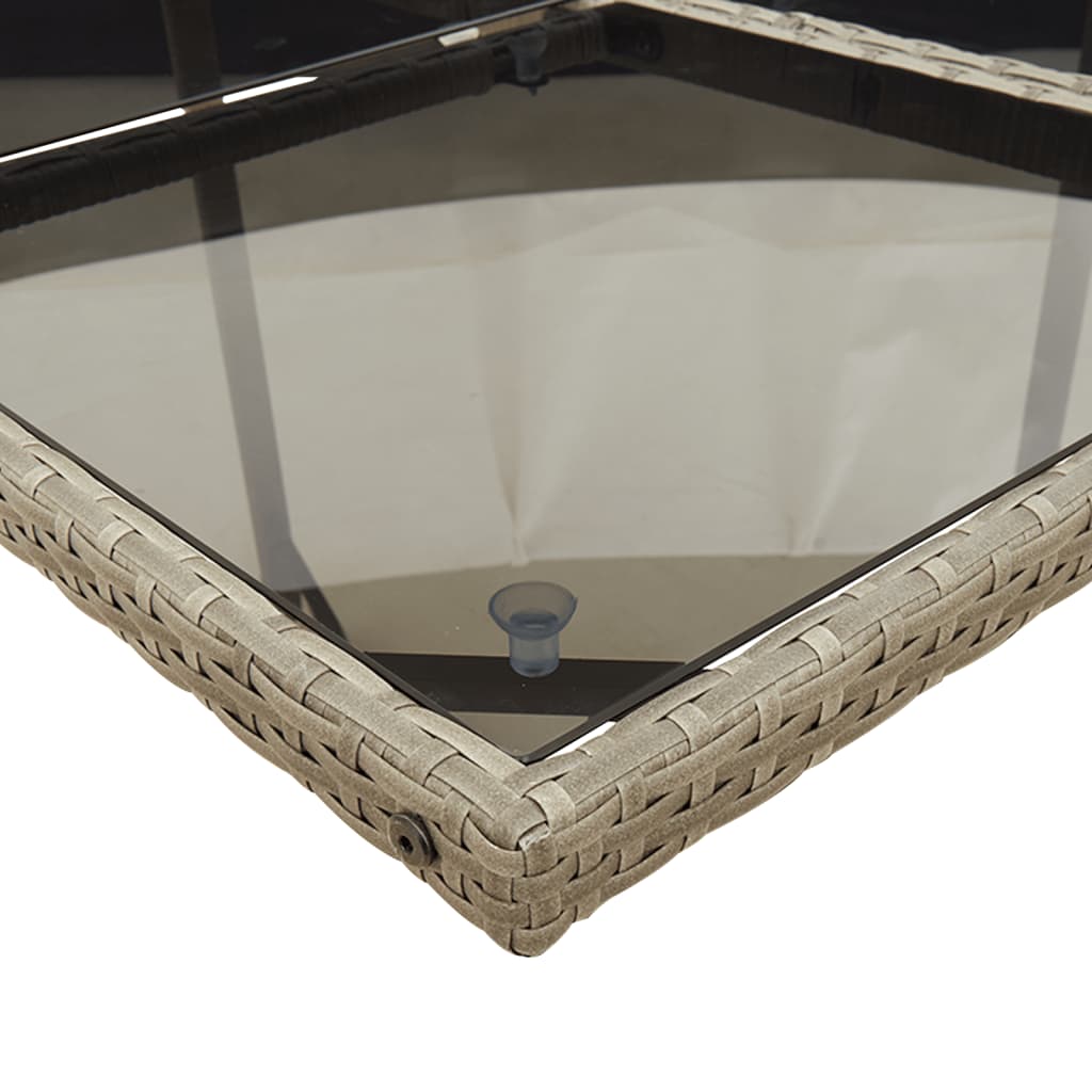 vidaXL Σετ Τραπεζαρίας Κήπου 11 Τεμαχίων Γκρι Συνθ. Ρατάν με Μαξιλάρια