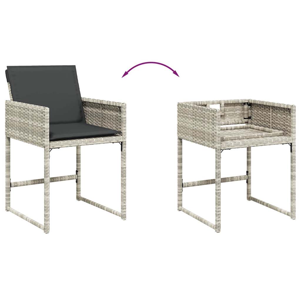 vidaXL Τραπεζαρία Κήπου 13 Τεμαχίων Γκρι Συνθετικό Ρατάν με Μαξιλάρια