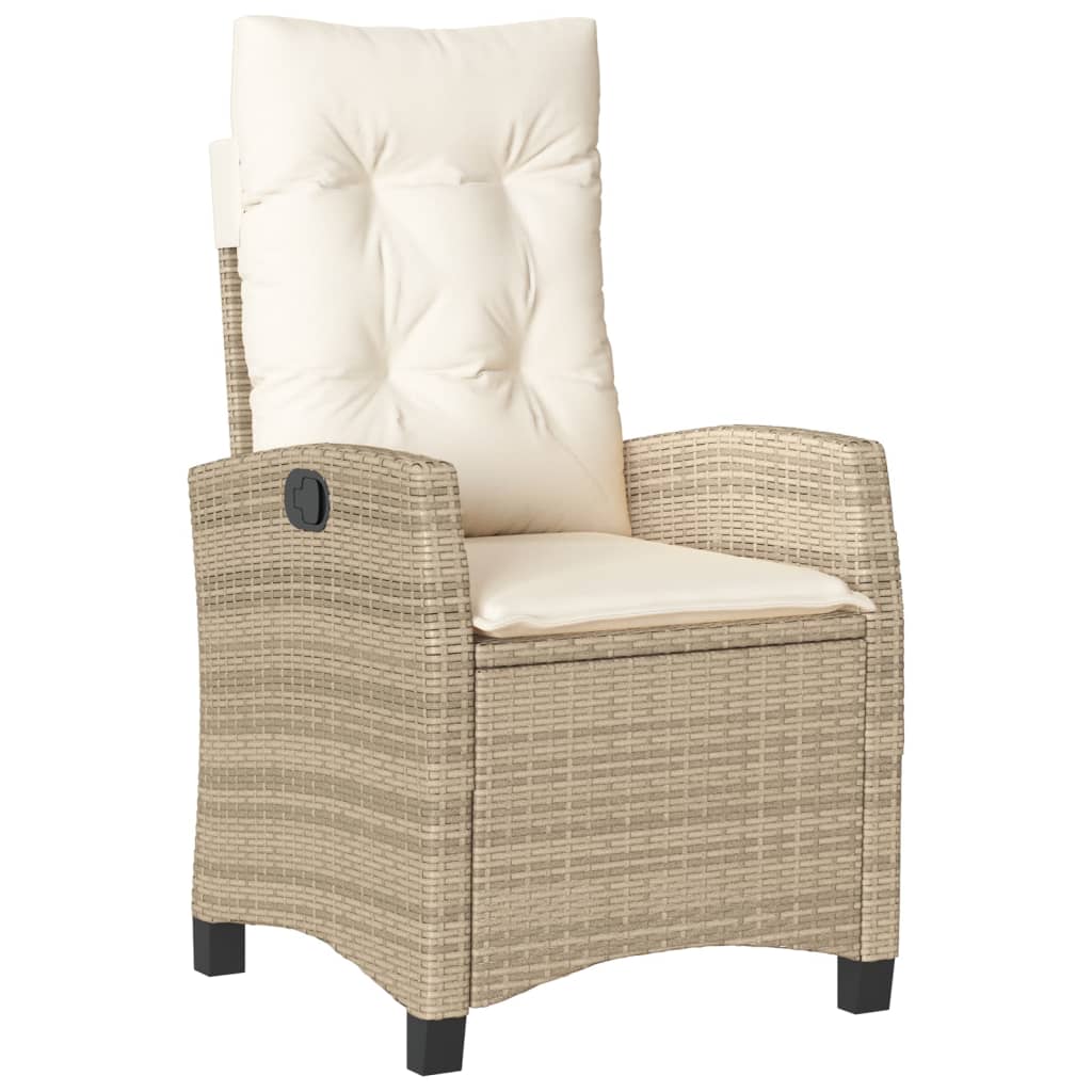 vidaXL Σετ Τραπεζαρίας Κήπου 3 τεμ. Μπεζ Συνθετικό Ρατάν με Μαξιλάρια