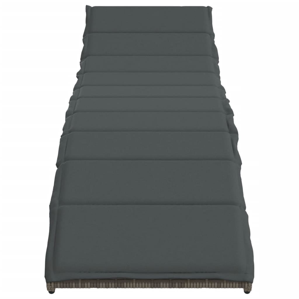 vidaXL Ξαπλώστρες 2 τεμ. Γκρι από Συνθετικό Ρατάν με Μαξιλάρια