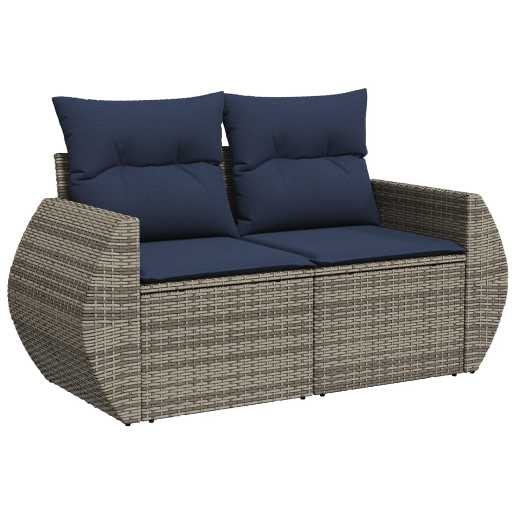 vidaXL Σετ Καναπέδων Κήπου 6 Τεμαχίων με Μαξιλάρια Γκρι από Συνθετικό Ρατάν