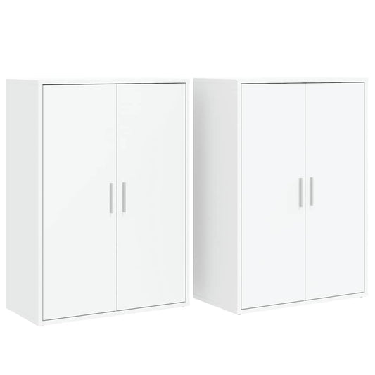 vidaXL Βοηθητικά Ντουλάπια 2 τεμ. Λευκό 60x31x84 εκ. Επεξεργ. Ξύλο