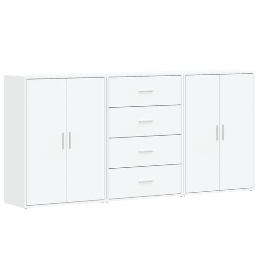 vidaXL Βοηθητικά Ντουλάπια 3 τεμ. Λευκό 60x31x84 εκ. Επεξεργ. Ξύλο