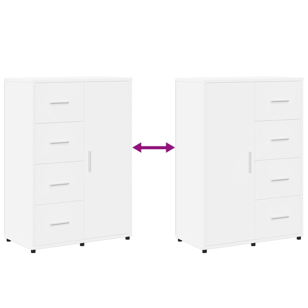 vidaXL Βοηθητικά Ντουλάπια 2 τεμ. Λευκό 60x31x84 εκ. Επεξεργ. Ξύλο