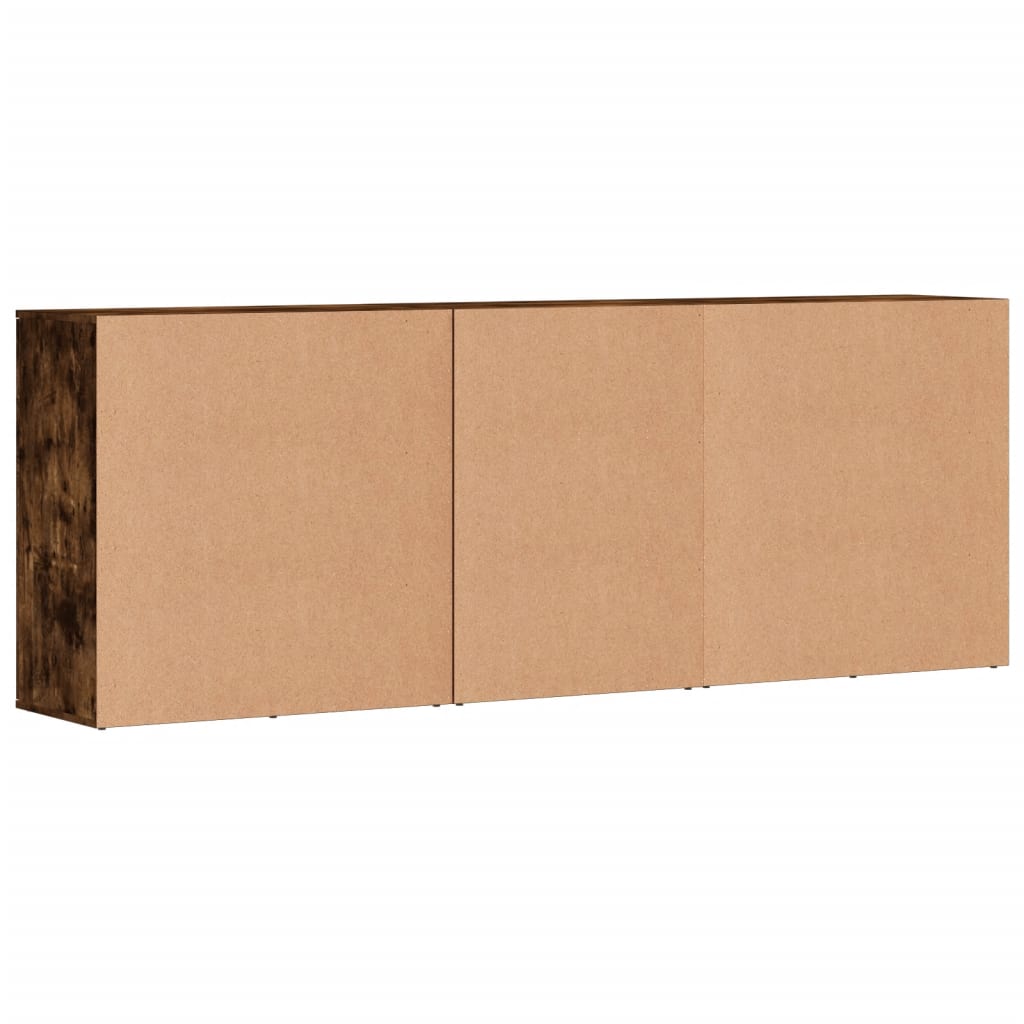 vidaXL Ντουλάπια 3 τεμ. Καπνιστή δρυς Επεξεργασμένο Ξύλο