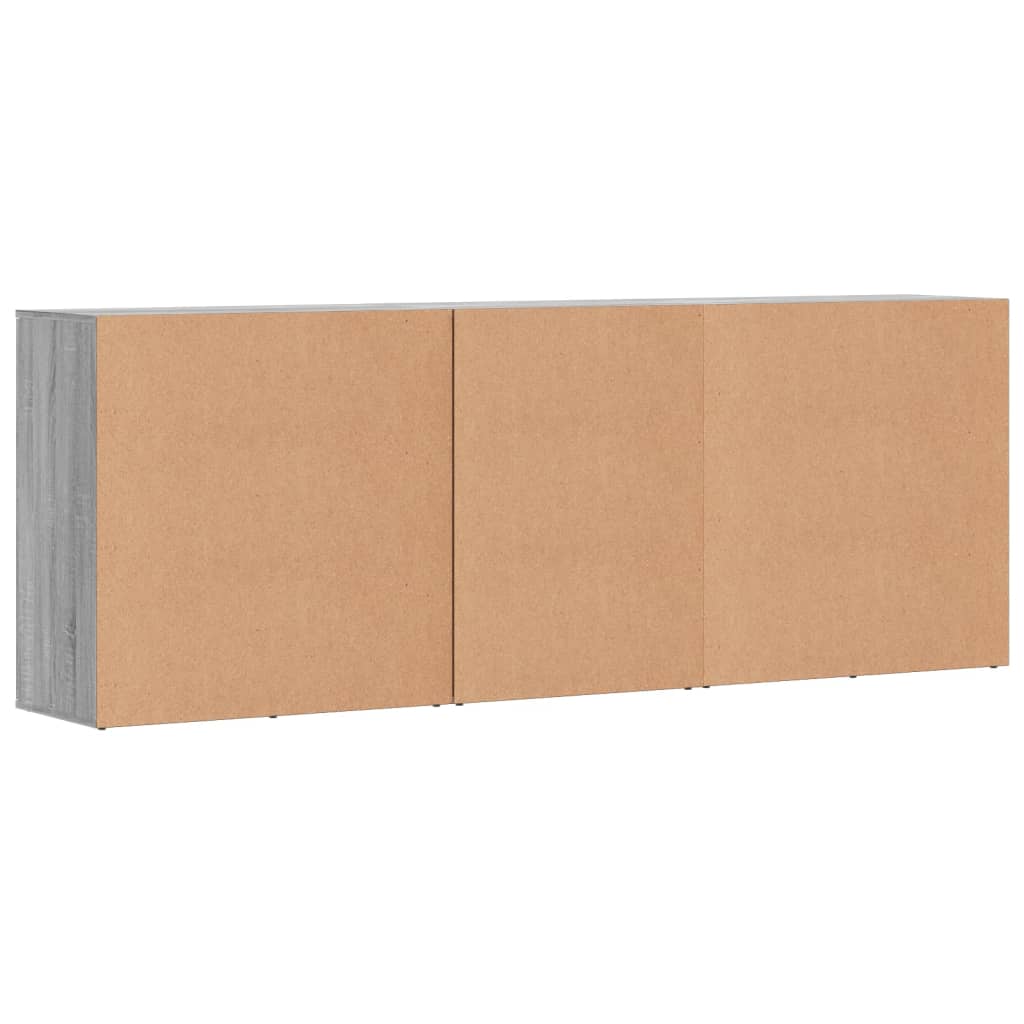 vidaXL Ντουλάπι 3 τεμ. Γκρι Sonoma από Επεξεργασμένο Ξύλο