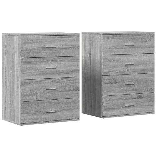 vidaXL Βοηθητικά Ντουλάπια 2τεμ. Γκρι Sonoma 60x39x80εκ. Επεξεργ. Ξύλο