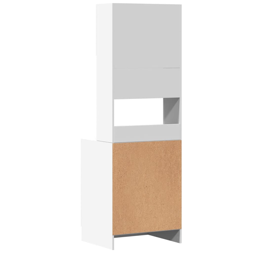 vidaXL Στήλη Κουζίνας Λευκή 60 x 50 x 180 εκ. από Επεξεργασμένο Ξύλο