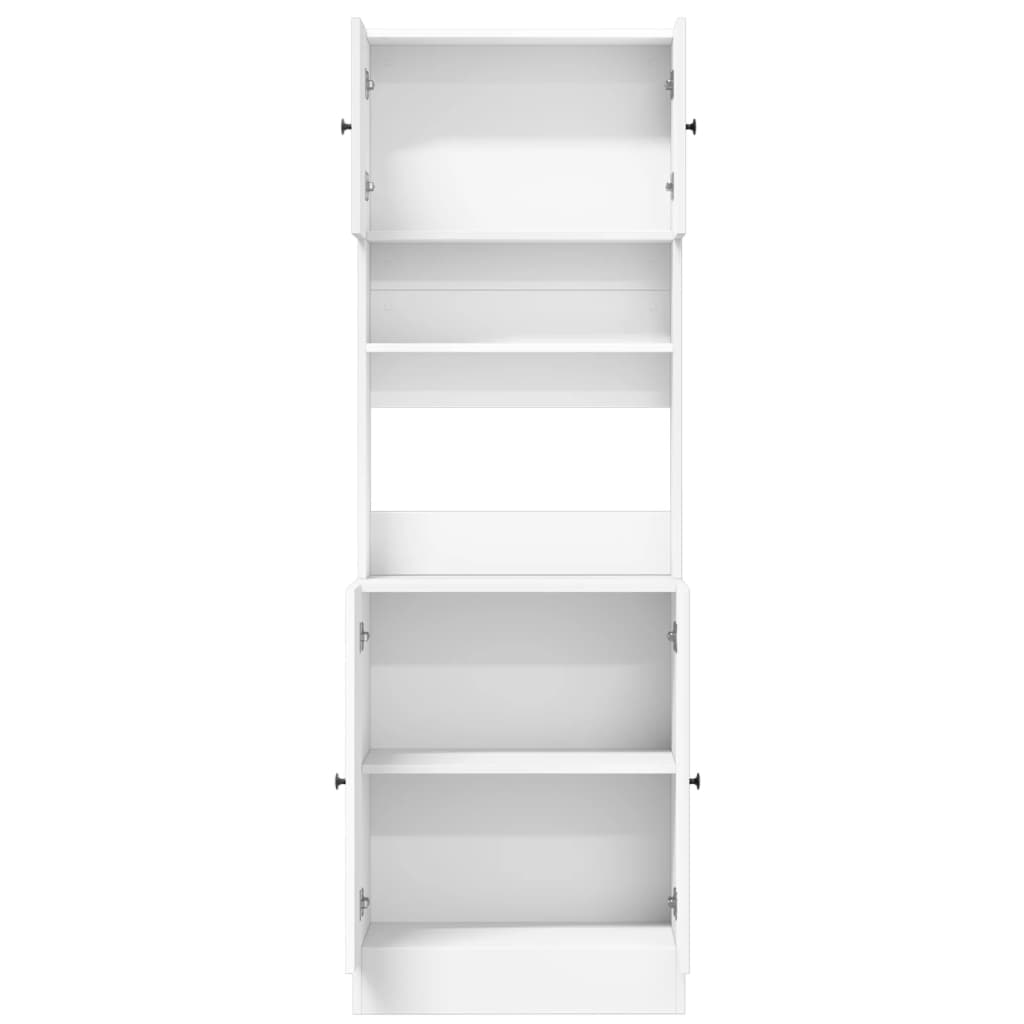 vidaXL Στήλη Κουζίνας Λευκή 60 x 50 x 180 εκ. από Επεξεργασμένο Ξύλο