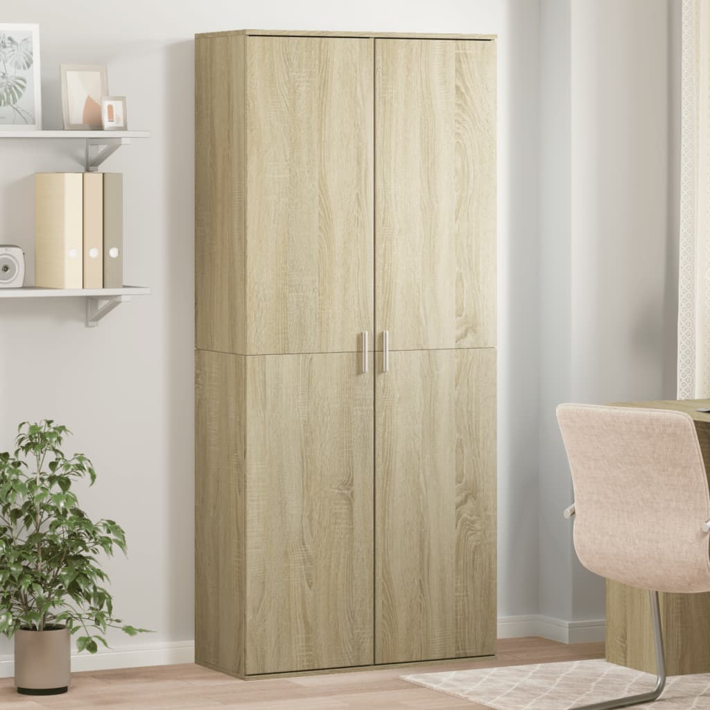 vidaXL Ντουλάπι Sonoma Δρυς 80x35x180 εκ. από Επεξεργασμένο Ξύλο