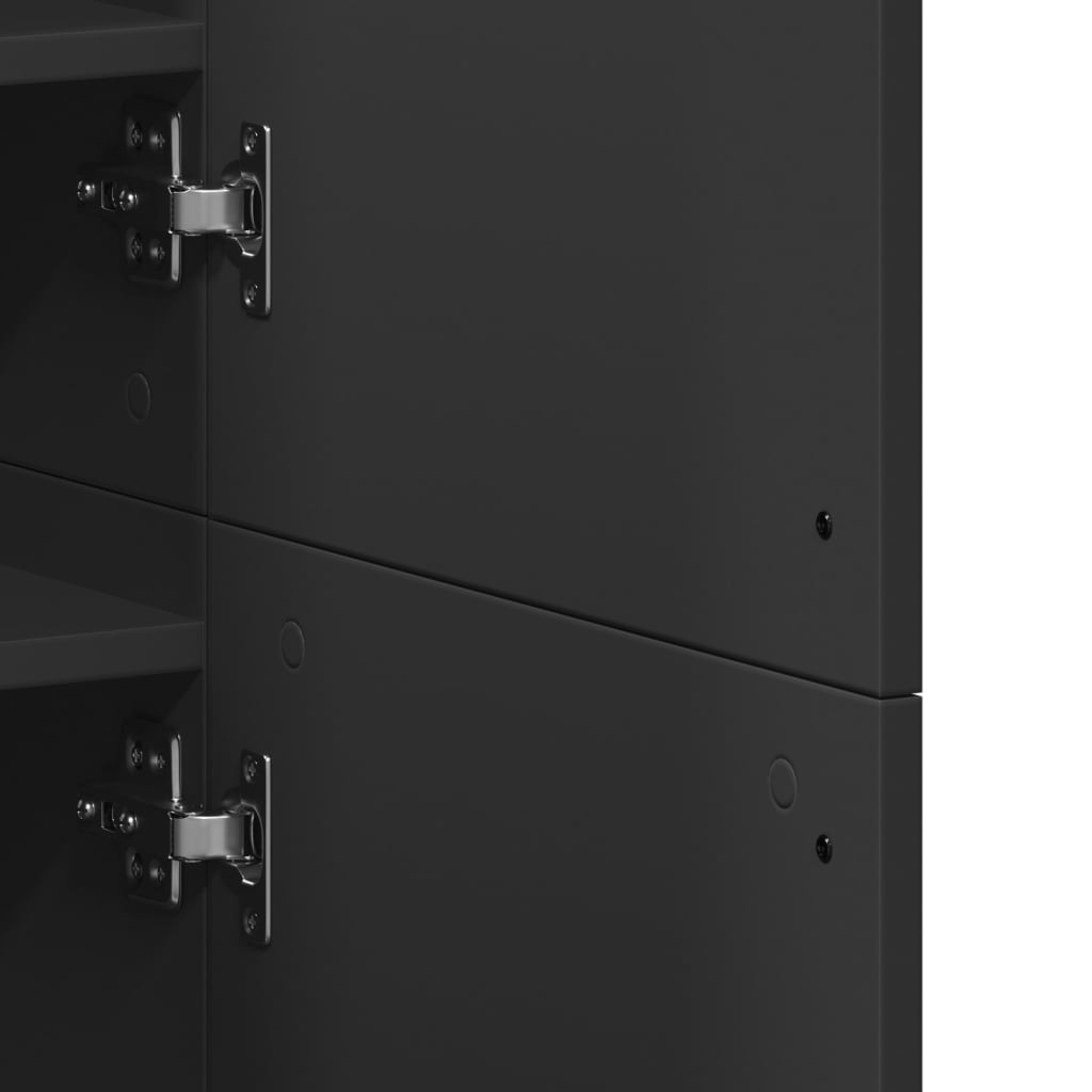 vidaXL Παπουτσοθήκη Μαύρη 80x39x178 εκ. από Επεξεργασμένο Ξύλο