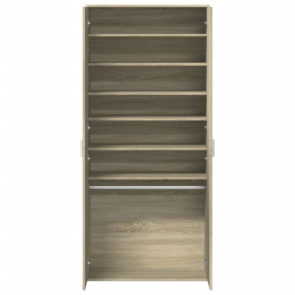 vidaXL Παπουτσοθήκη Sonoma Δρυς 80x39x178 εκ. από Επεξεργασμένο Ξύλο