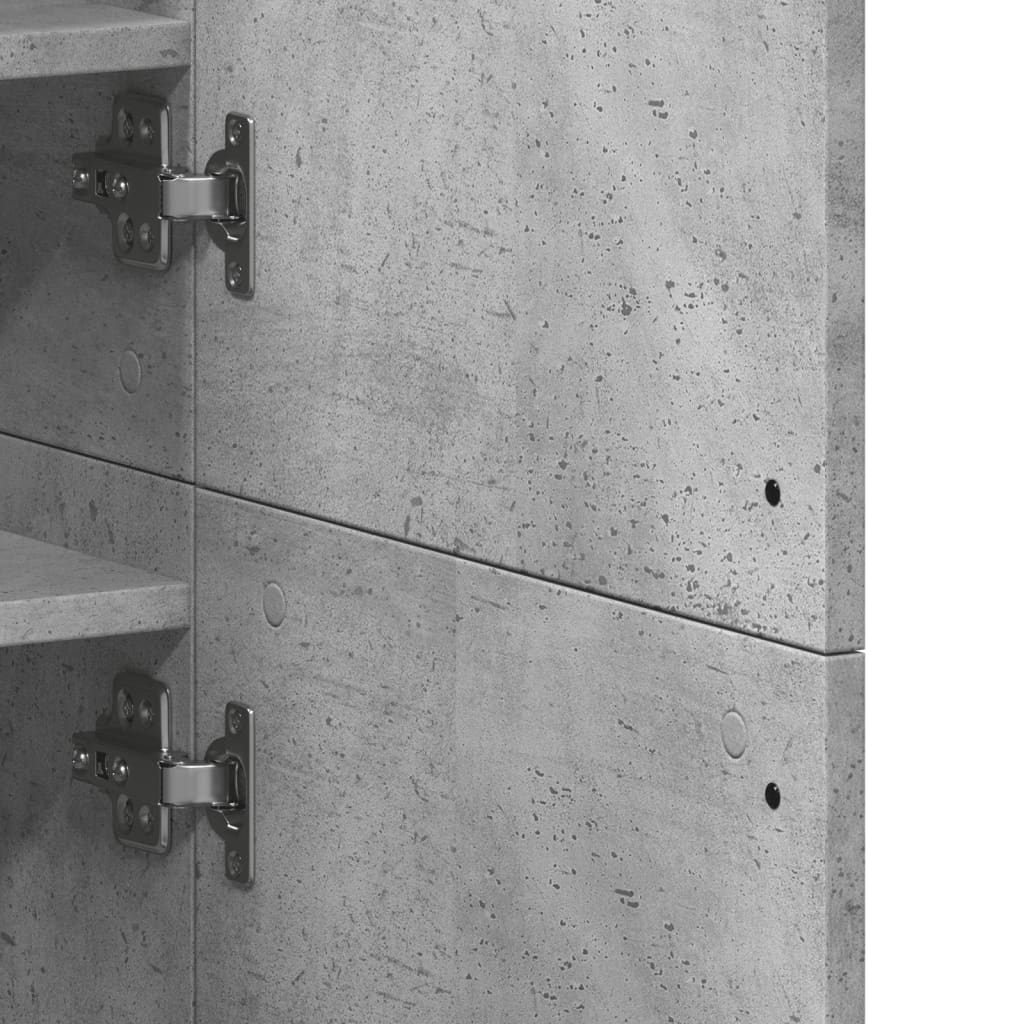 vidaXL Παπουτσοθήκη Γκρι Σκυροδέματος 80x39x178 εκ. Επεξεργασμένο Ξύλο