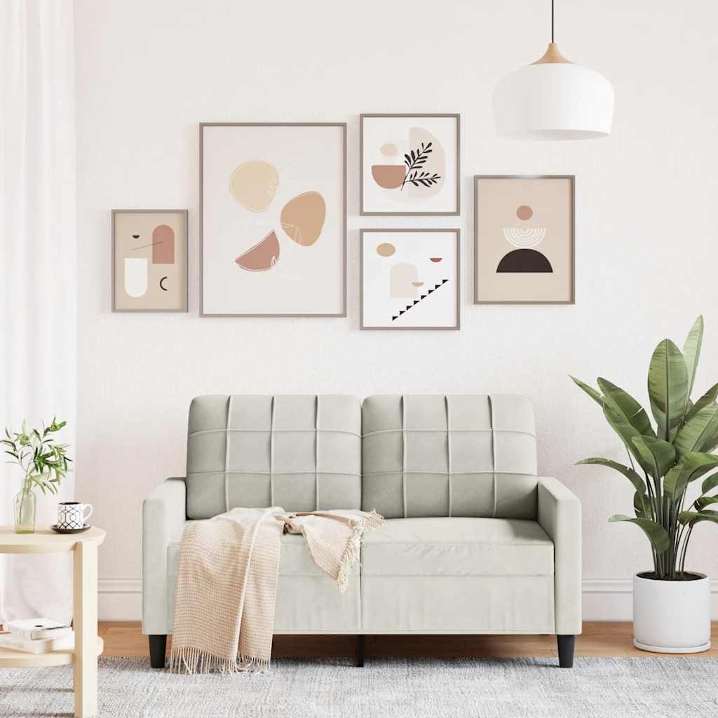 vidaXL Καναπές Διθέσιος Κρεμ 120 εκ. Βελούδινος