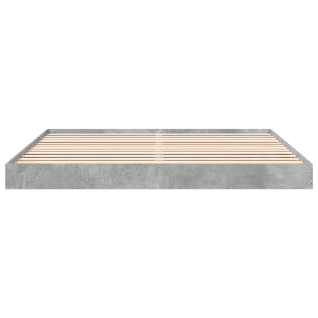 vidaXL Πλαίσιο Κρεβατιού Γκρι Σκυροδέματος 180x200 εκ. Επεξεργ. Ξύλο