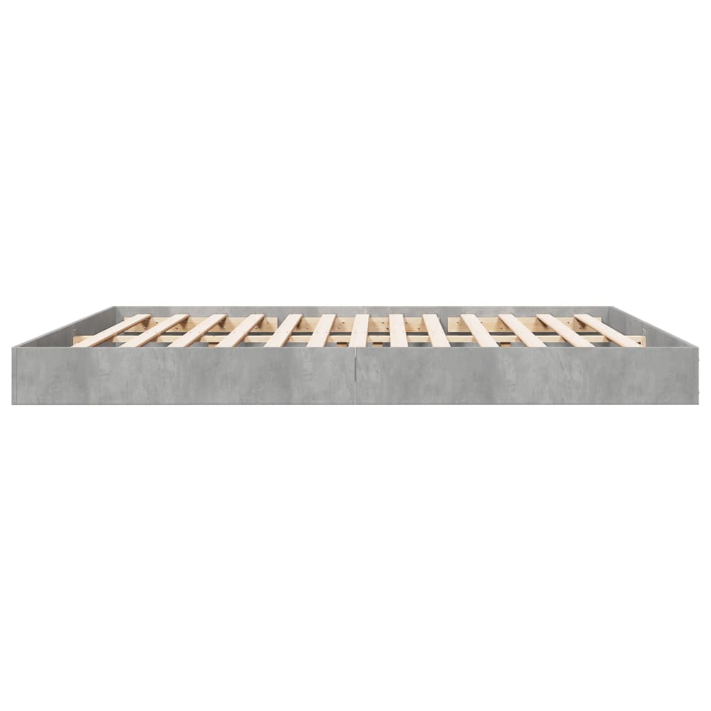 vidaXL Πλαίσιο Κρεβατιού Γκρι Σκυροδέματος 180x200 εκ. Επεξεργ. Ξύλο