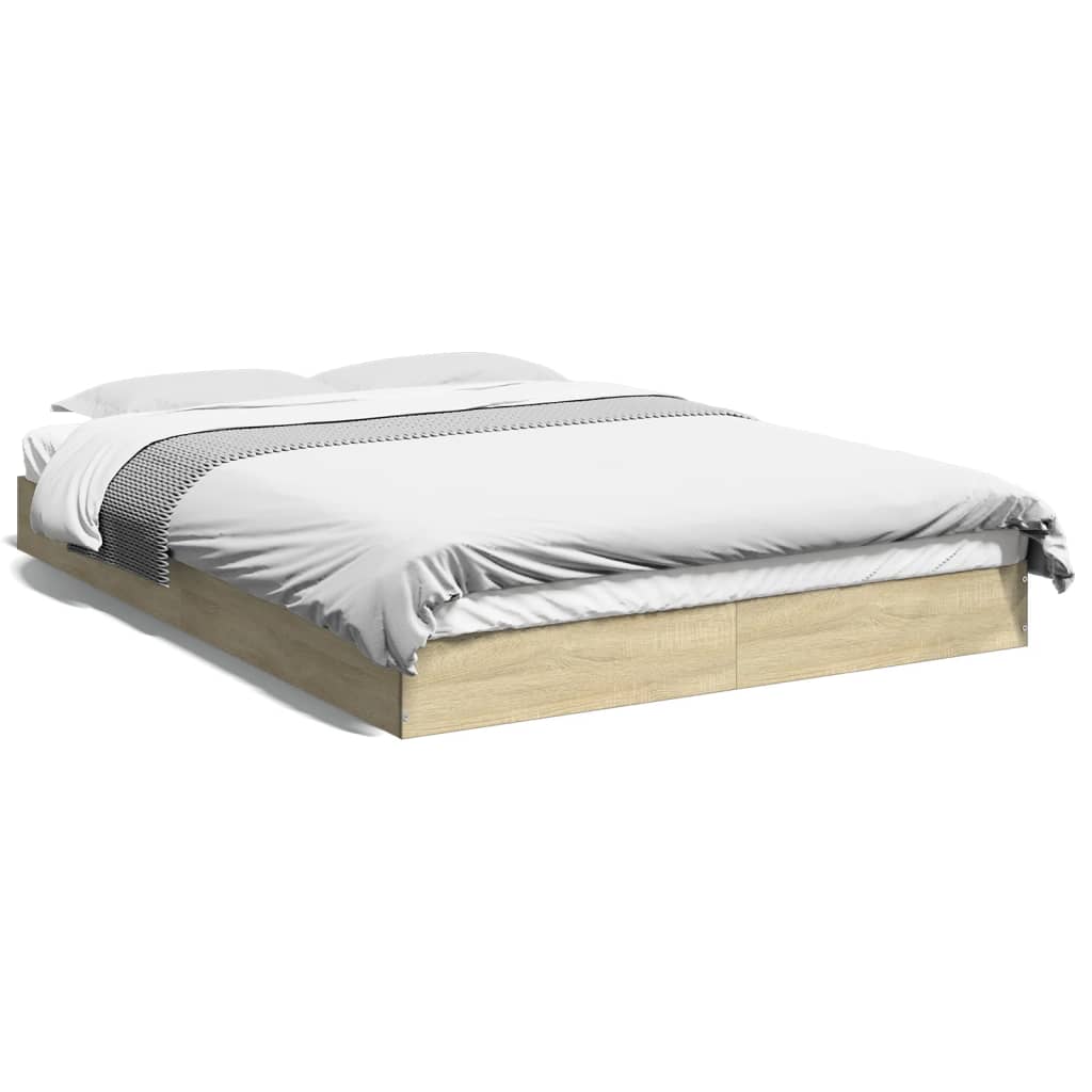 vidaXL Πλαίσιο Κρεβατιού Χωρ. Στρώμα Sonoma Δρυς 140x200εκ. Επ. Ξύλο