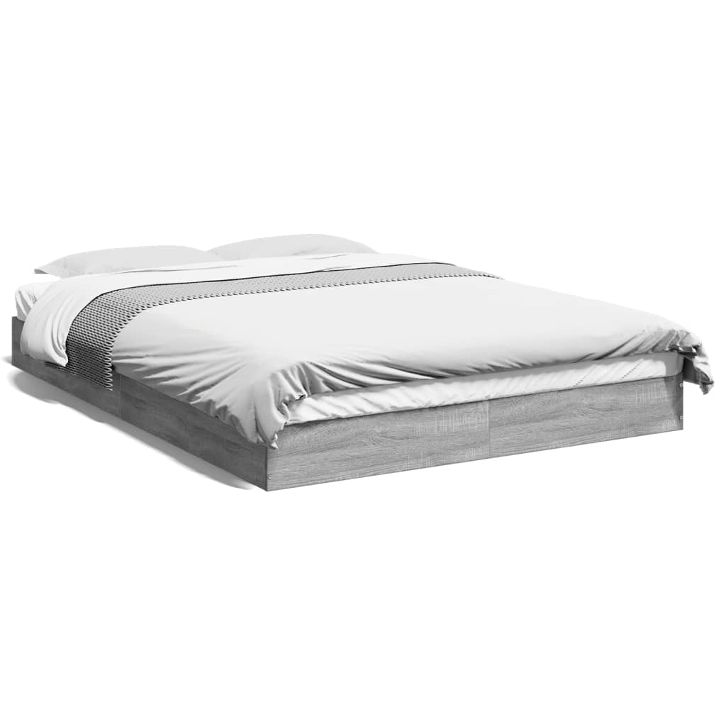 vidaXL Πλαίσιο Κρεβατιού Γκρι Sonoma 140x200 εκ. Επεξεργασμένο Ξύλο