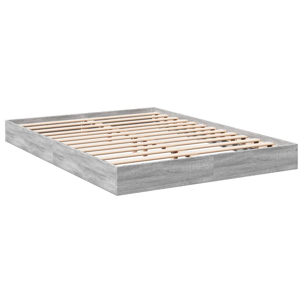 vidaXL Πλαίσιο Κρεβατιού Γκρι Sonoma 140x200 εκ. Επεξεργασμένο Ξύλο