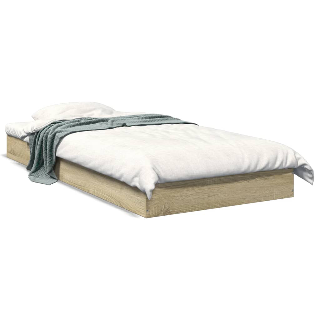 vidaXL Πλαίσιο Κρεβατιού Χωρ. Στρώμα Sonoma Δρυς 75x190εκ Επεξ. Ξύλο