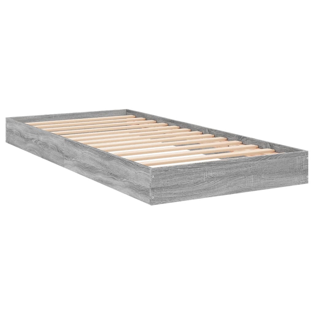 vidaXL Πλαίσιο Κρεβατιού Γκρι Sonoma 75x190 εκ. Επεξεργασμένο Ξύλο