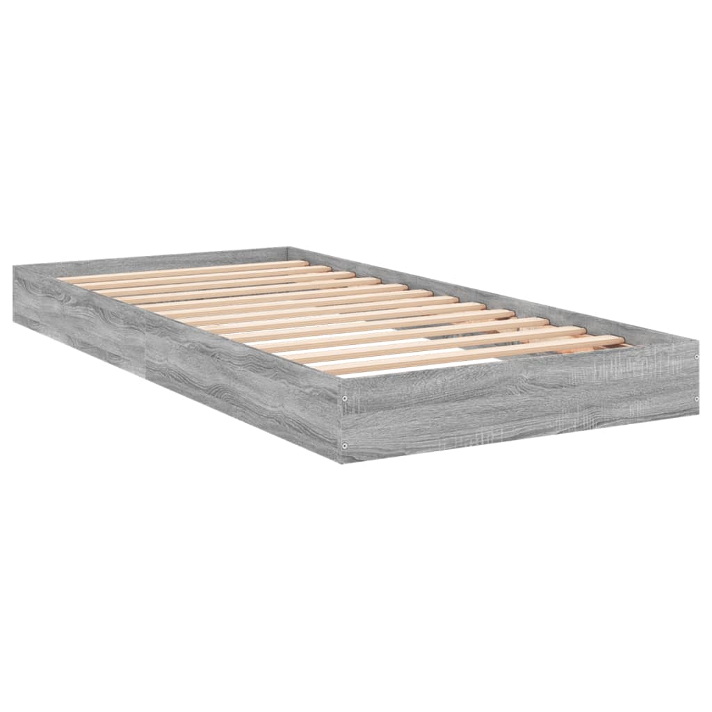 vidaXL Πλαίσιο Κρεβατιού Γκρι Sonoma 75x190 εκ. Επεξεργασμένο Ξύλο