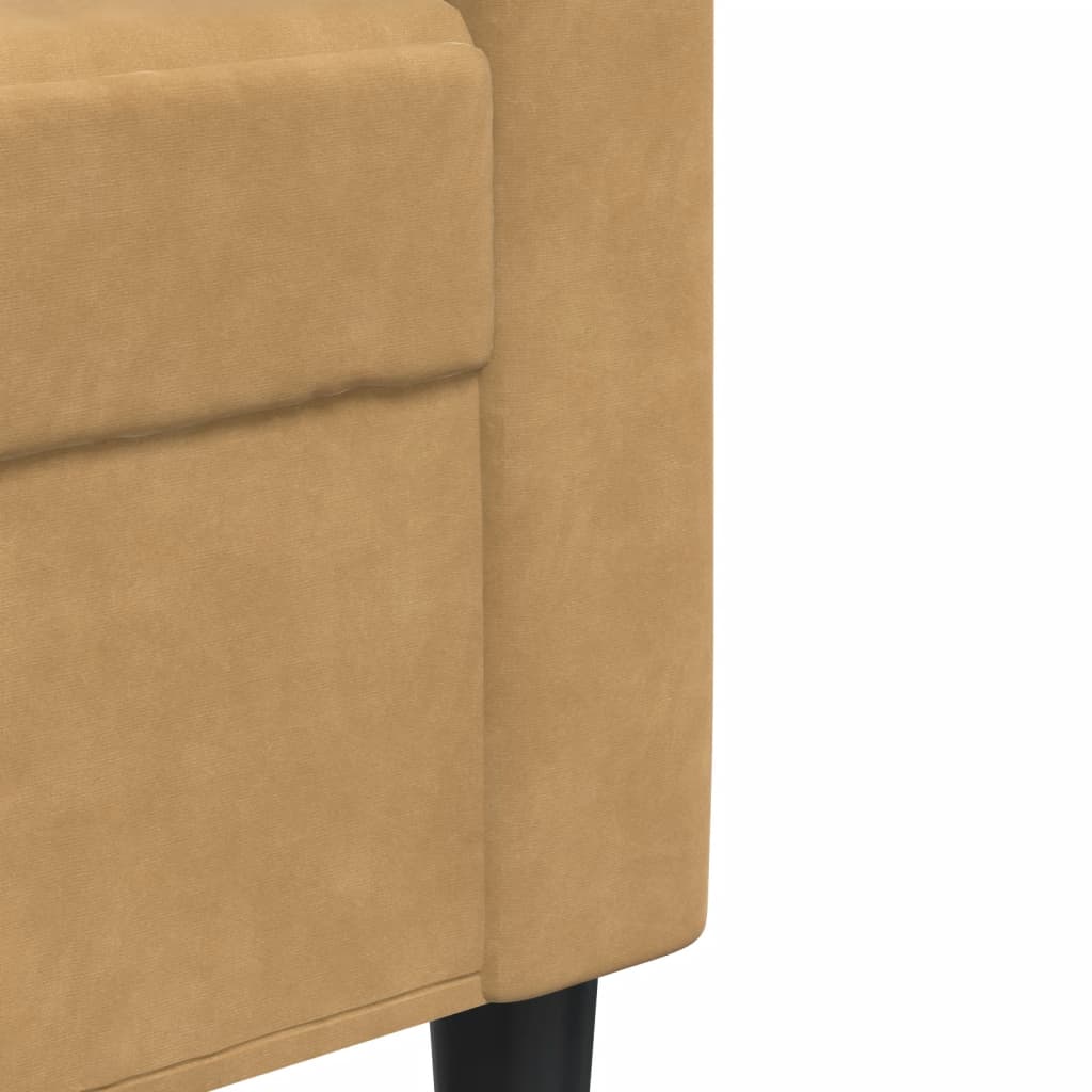 vidaXL Πολυθρόνες Σετ 3 Τεμαχίων Καφέ από Βελούδο με Μαξιλάρια