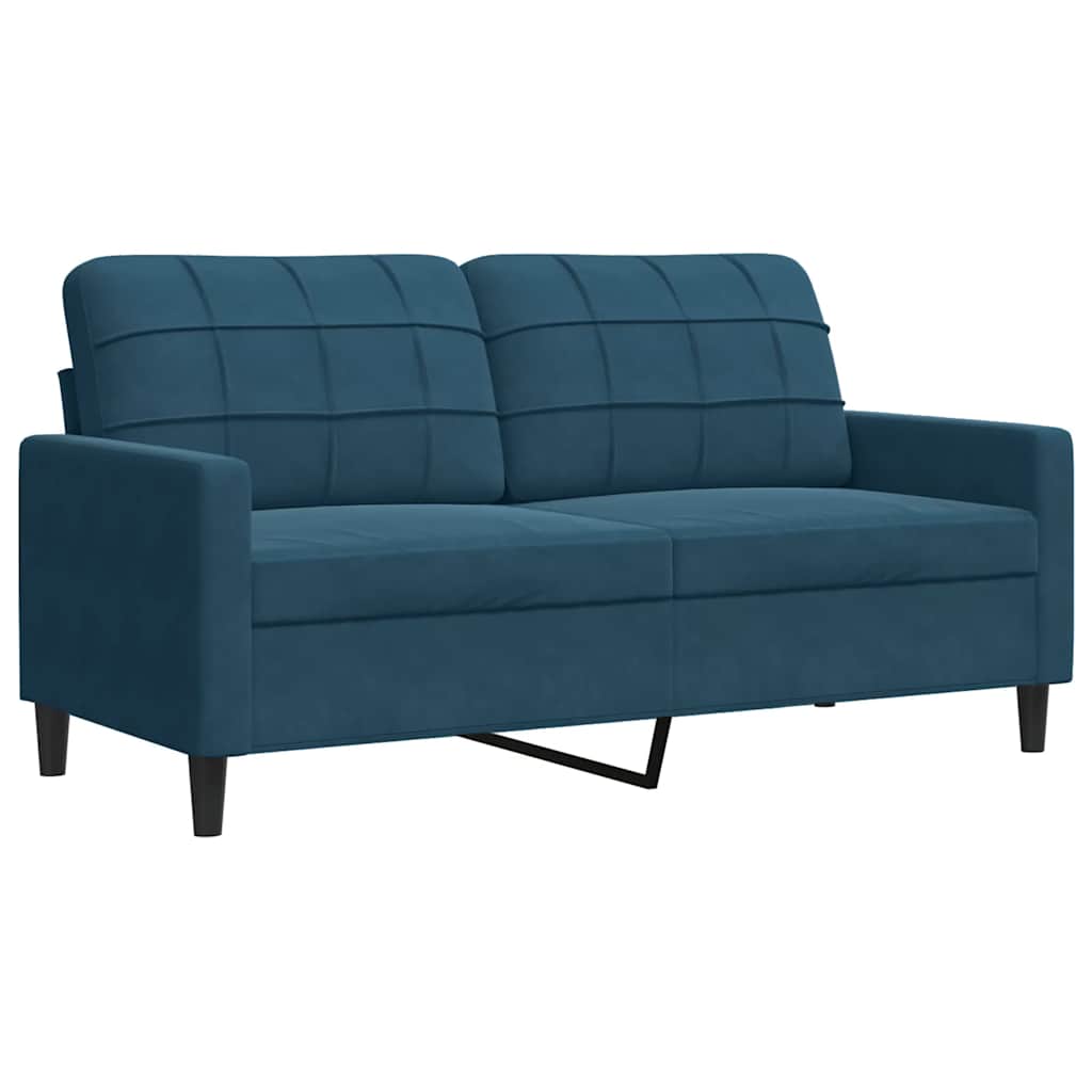 vidaXL Σετ Σαλονιού 3 Τεμαχίων Μπλε από Βελούδο με Μαξιλάρια