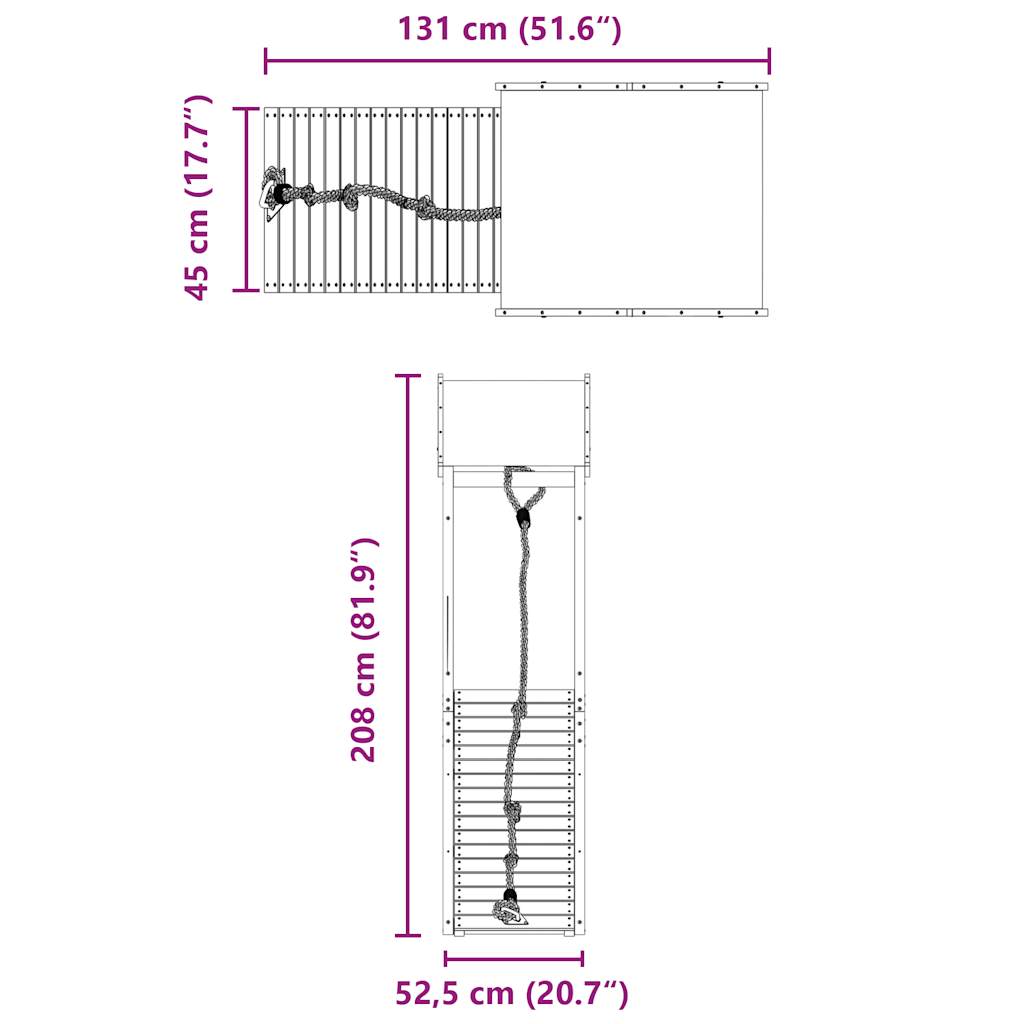 vidaXL Παιδική Χαρά Εξωτερικού Χώρου από Μασίφ Ξύλο Ψευδοτσούγκας