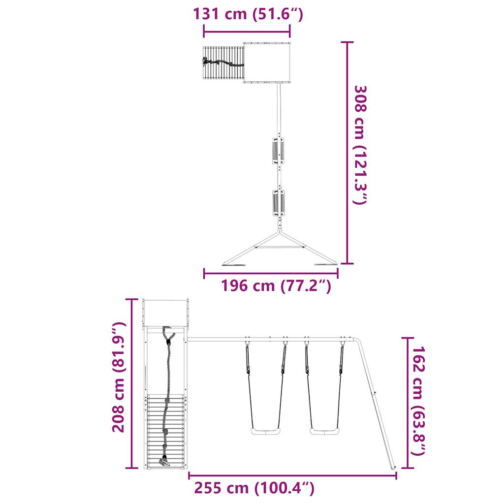 vidaXL Παιδική Χαρά Εξωτερικού Χώρου από Εμποτισμένο Ξύλο Πεύκου