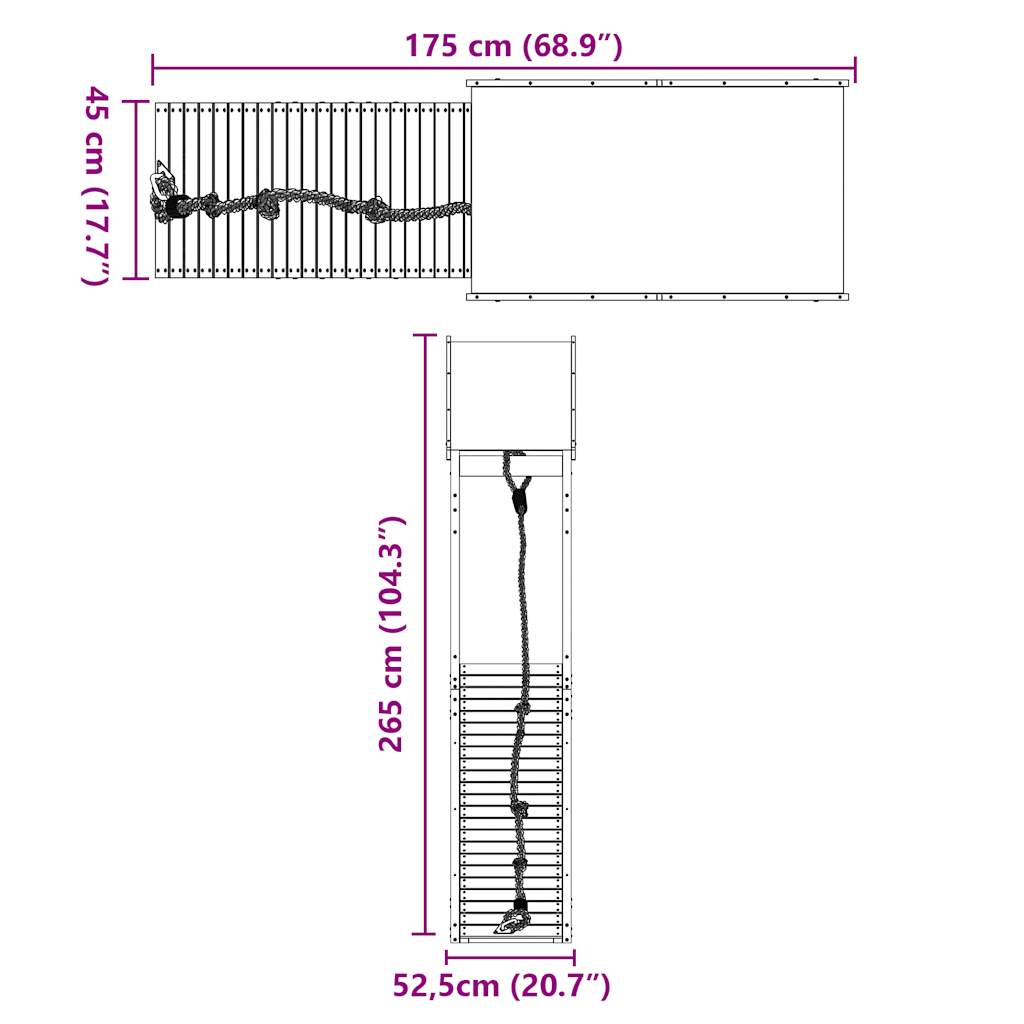 vidaXL Παιδική Χαρά Εξωτερικού Χώρου από Μασίφ Ξύλο Πεύκου
