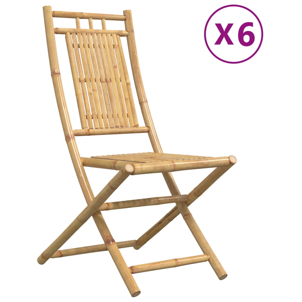 vidaXL Καρέκλες Κήπου Πτυσσόμενες 6 τεμ. 46 x 66 x 99 εκ. από Μπαμπού