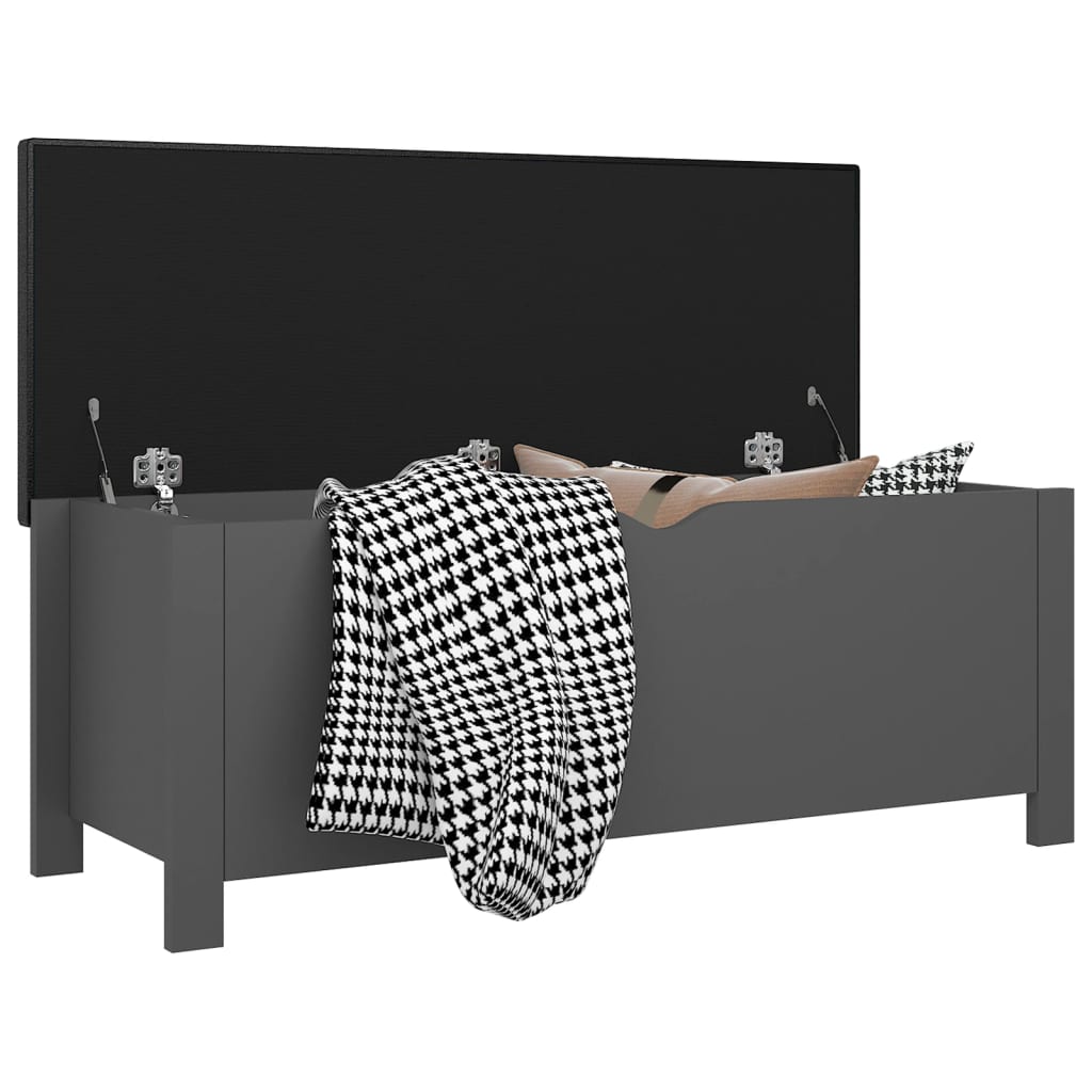 vidaXL Κουτί Αποθήκευσης με Μαξιλάρι Γκρι 105x40x45 εκ.