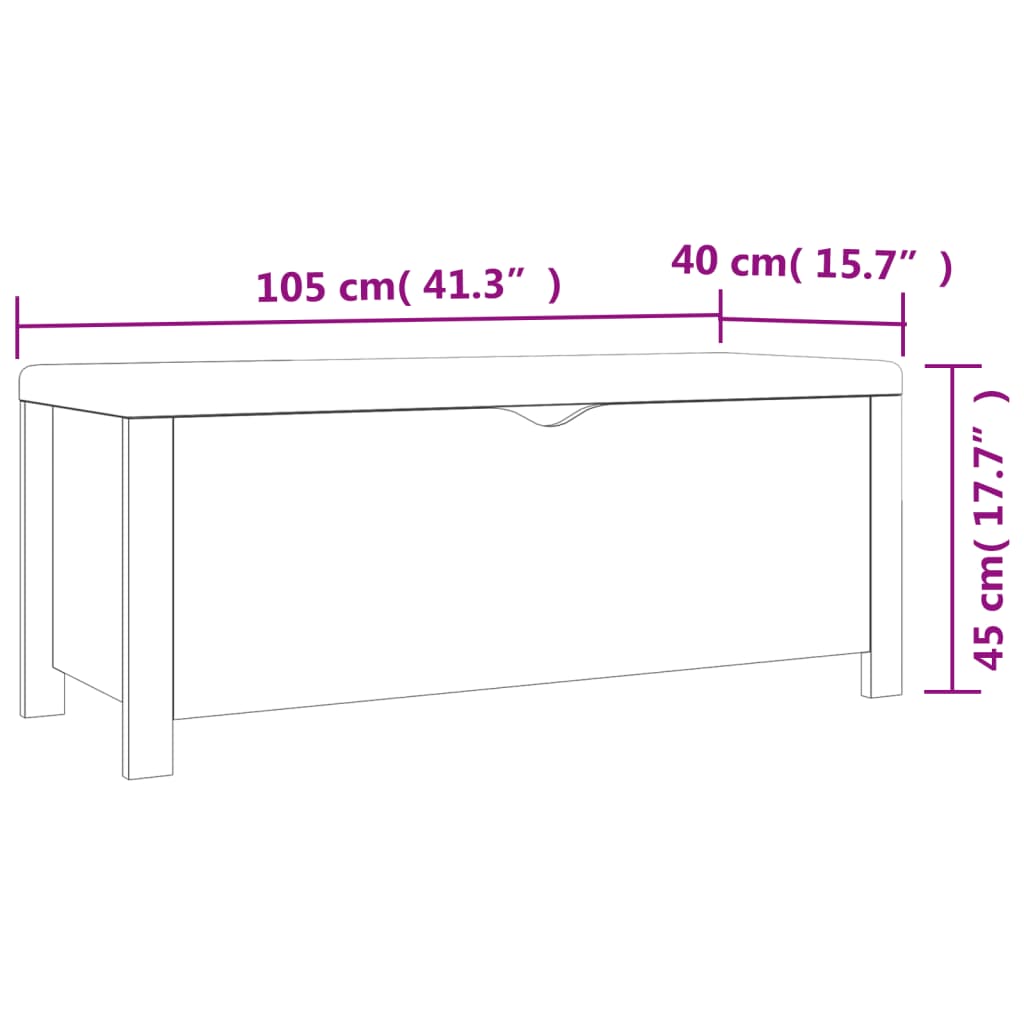 vidaXL Κουτί Αποθήκευσης με Μαξιλάρι Γκρι 105x40x45 εκ.