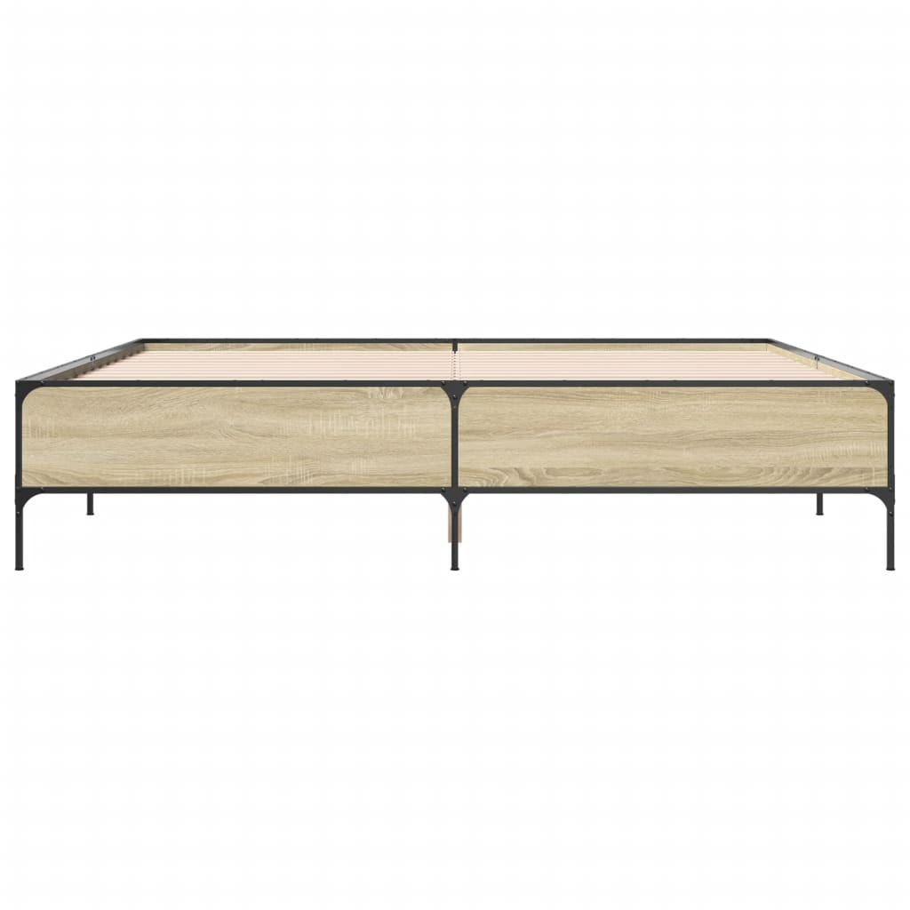 vidaXL Πλαίσιο Κρεβατιού Sonoma Δρυς 180x200 εκ. Επεξ. Ξύλο & Μέταλλο