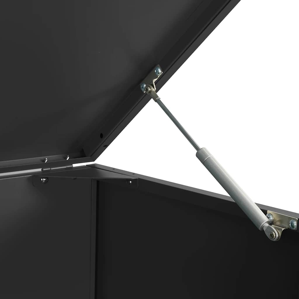 vidaXL Αποθήκευση Κάδων Απορριμάτων 2 Κάδοι Μαύρος 138x79x117εκ Ατσάλι