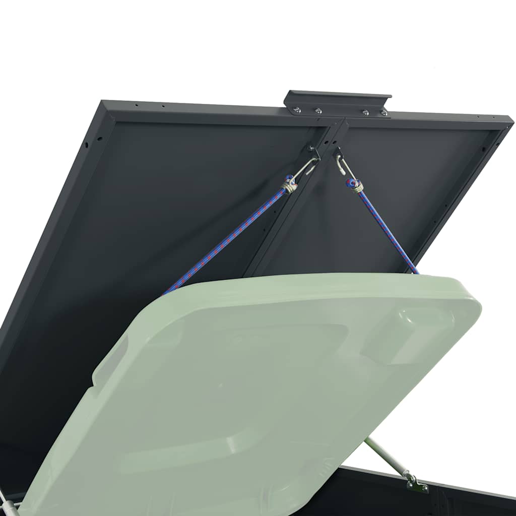 vidaXL Πλαίσιο Κάδων Απορριμμάτων 5 Κάδοι Ανθρακί 345x79x117 εκ Ατσάλι