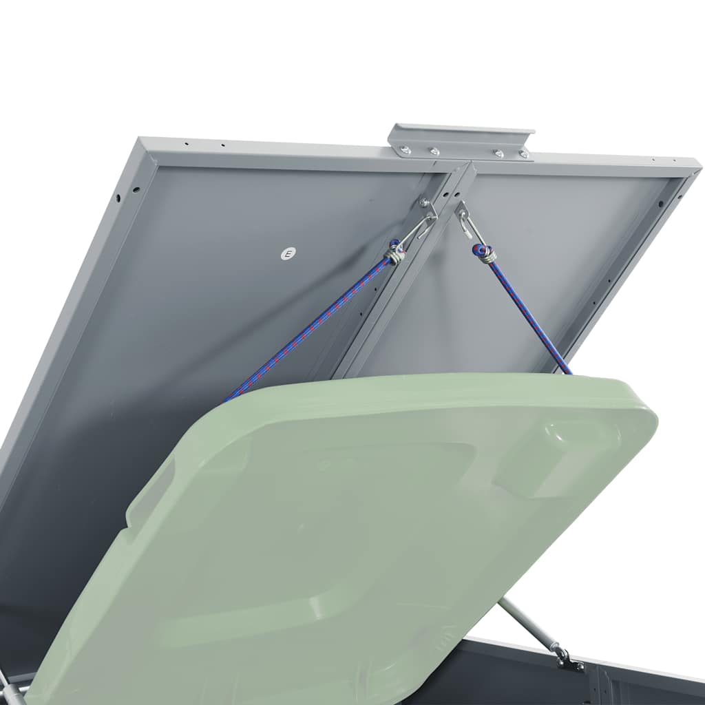 vidaXL Πλαίσιο Κάδων Απορριμμάτων 4 Κάδοι Γκρι 276x79x117 εκ. Ατσάλι