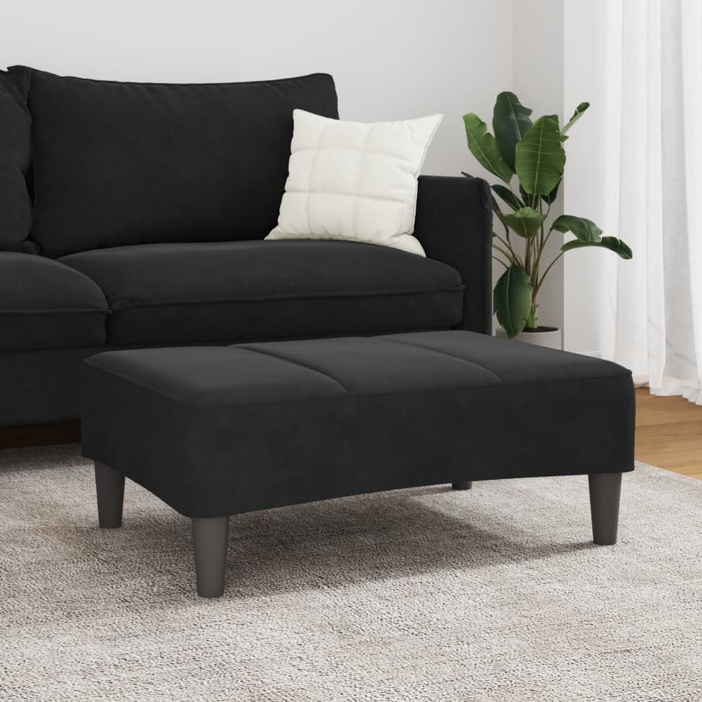 vidaXL Υποπόδιο Μαύρο 77x55x31 εκ. Βελούδινο