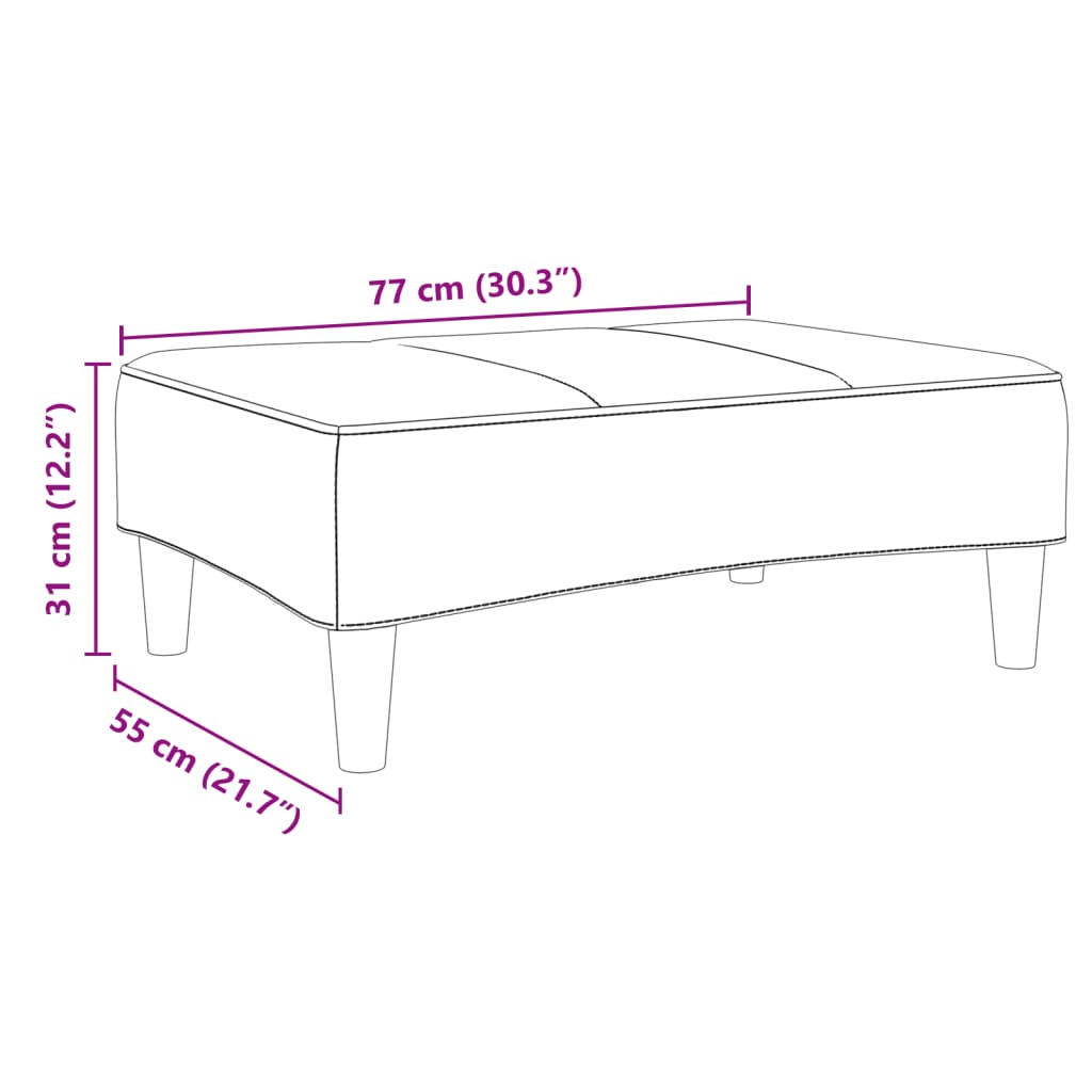 vidaXL Υποπόδιο Μαύρο 77x55x31 εκ. Βελούδινο