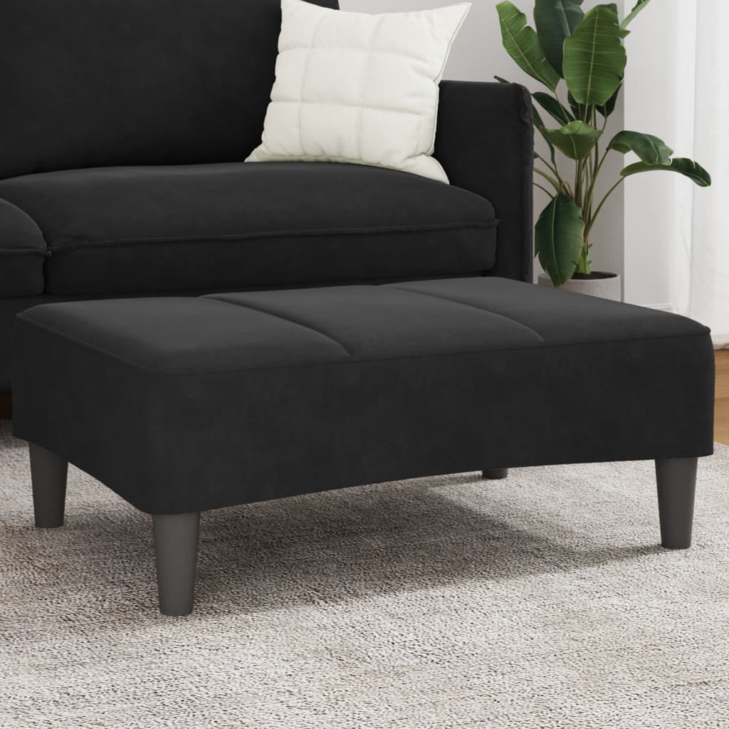 vidaXL Υποπόδιο Μαύρο 77x55x31 εκ. Βελούδινο