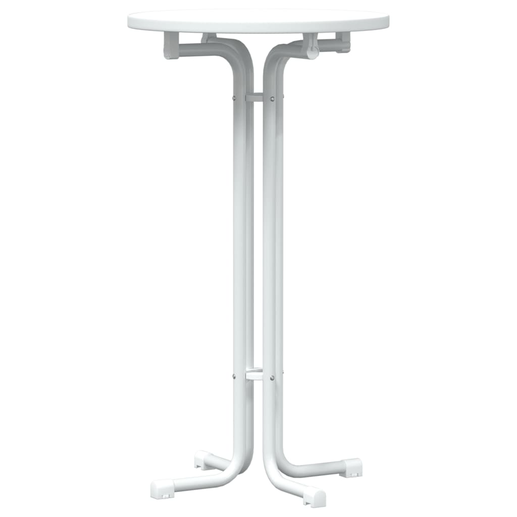 vidaXL Τραπεζαρία Λευκή Ø60x110 εκ. από Επεξεργασμένο Ξύλο/Ατσάλι