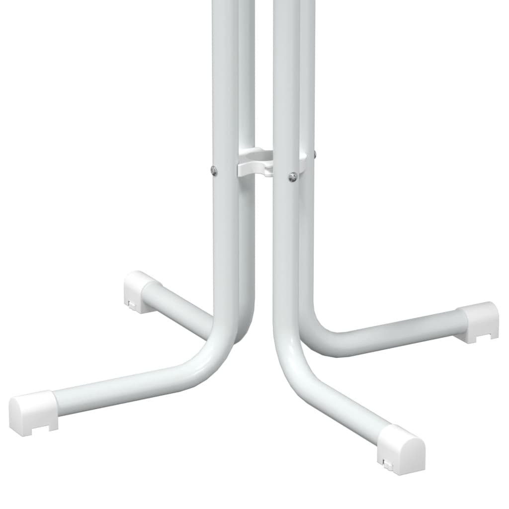 vidaXL Τραπεζαρία Λευκή Ø60x110 εκ. από Επεξεργασμένο Ξύλο/Ατσάλι