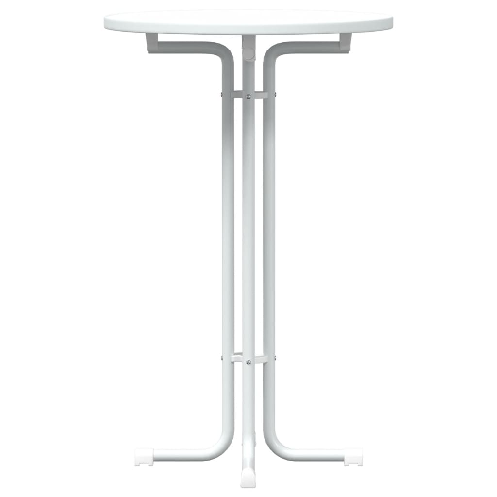vidaXL Τραπεζαρία Λευκή Ø70x110 εκ. από Επεξεργασμένο Ξύλο/Ατσάλι