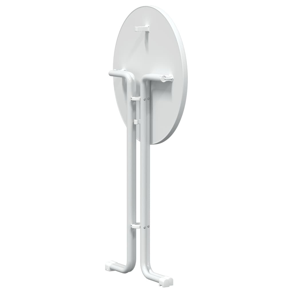 vidaXL Τραπεζαρία Λευκή Ø70x110 εκ. από Επεξεργασμένο Ξύλο/Ατσάλι