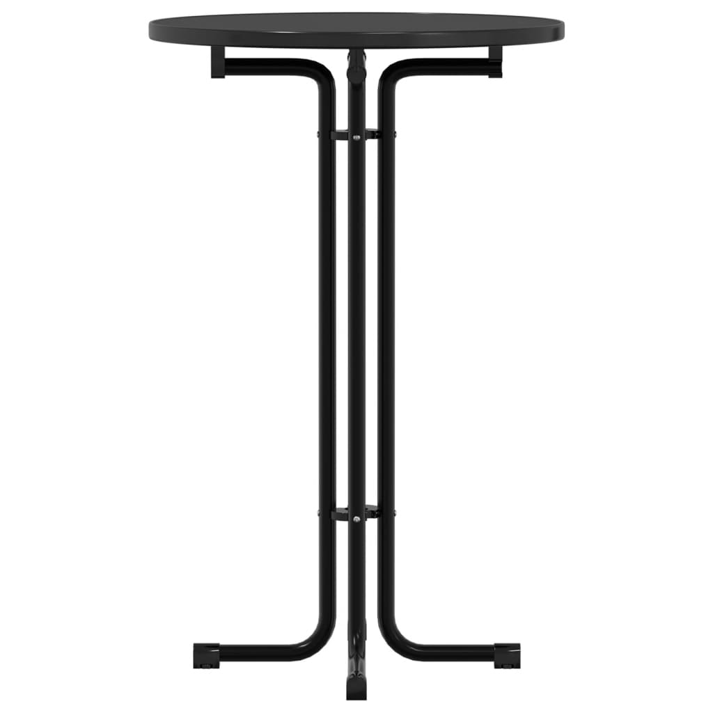 vidaXL Τραπεζαρία Μαύρη Ø70x110 εκ. από Επεξεργασμένο Ξύλο/Ατσάλι