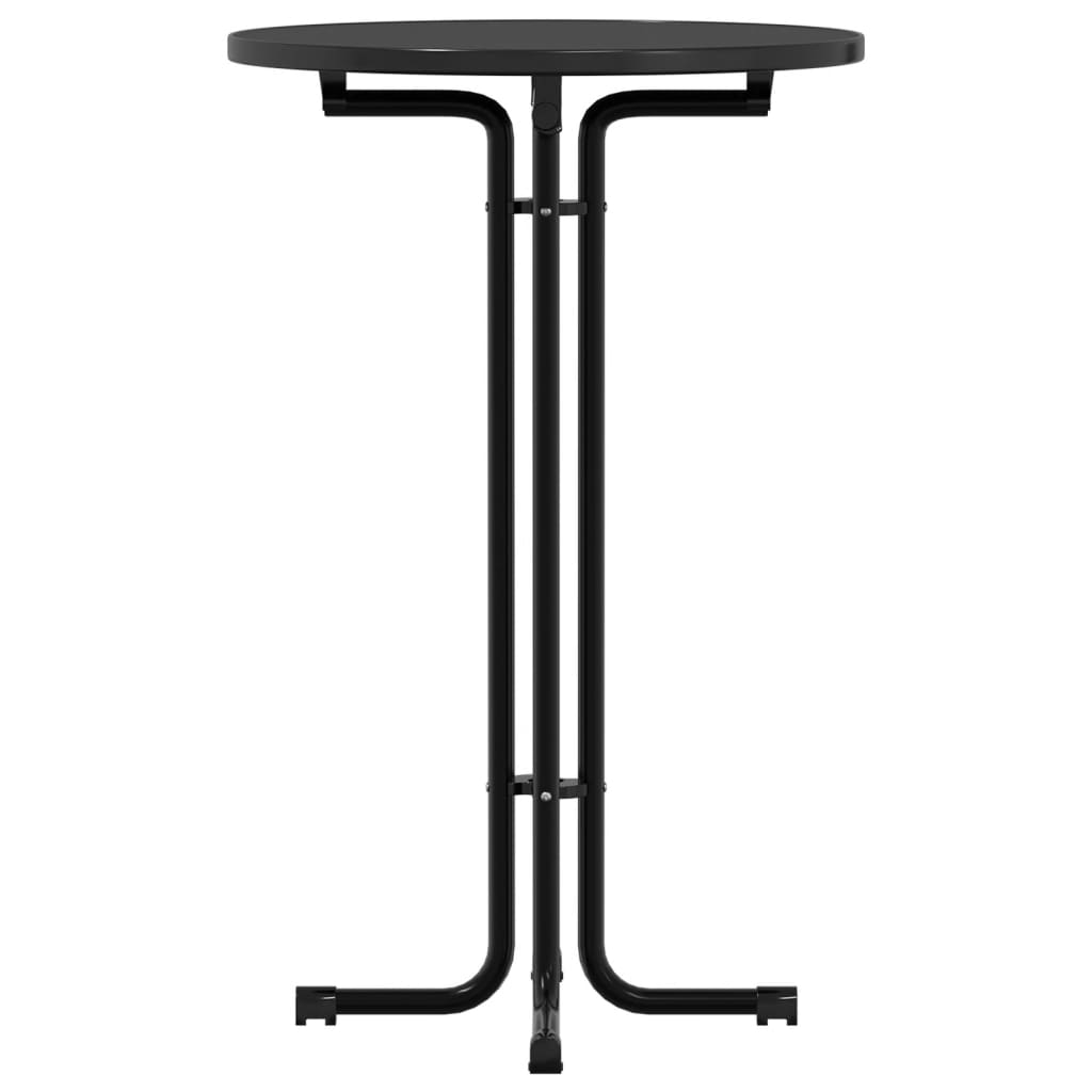 vidaXL Τραπεζαρία Μαύρη Ø70x110 εκ. από Επεξεργασμένο Ξύλο/Ατσάλι